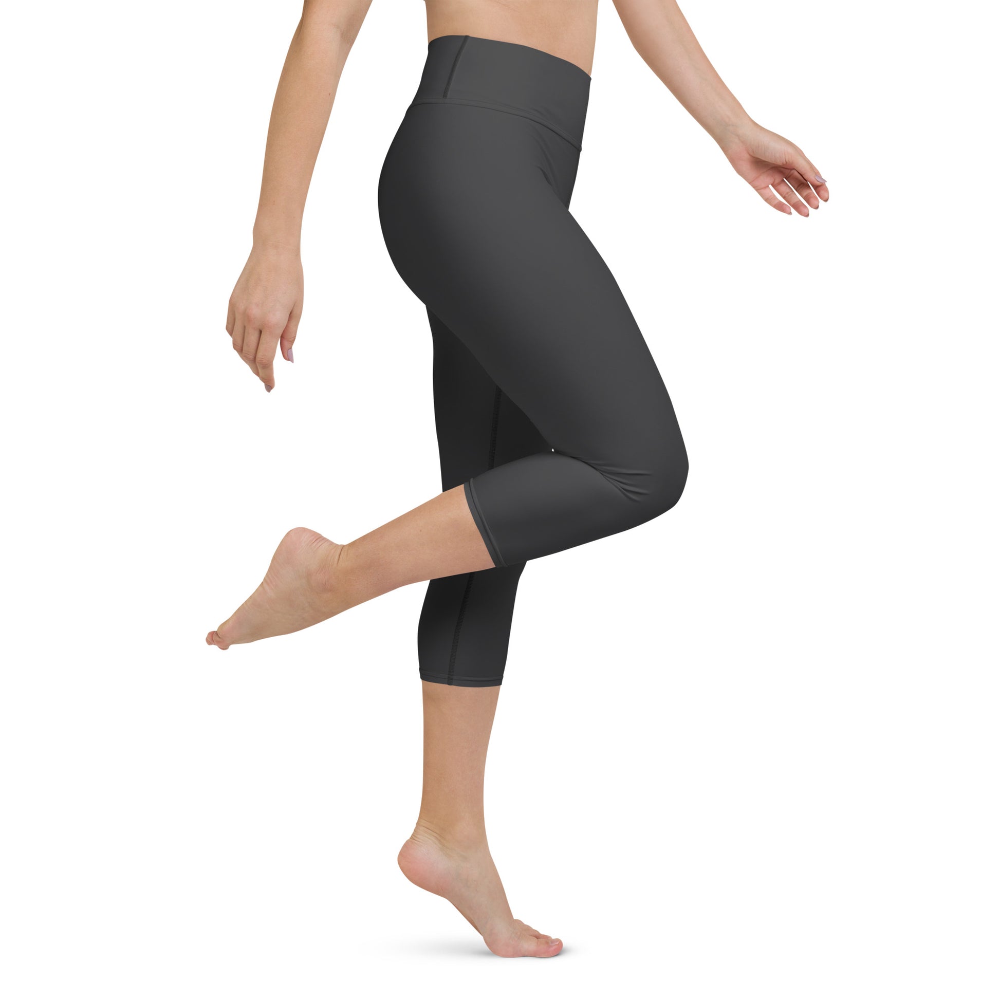 Dark Gray Capri Leggings - COCOBLACK