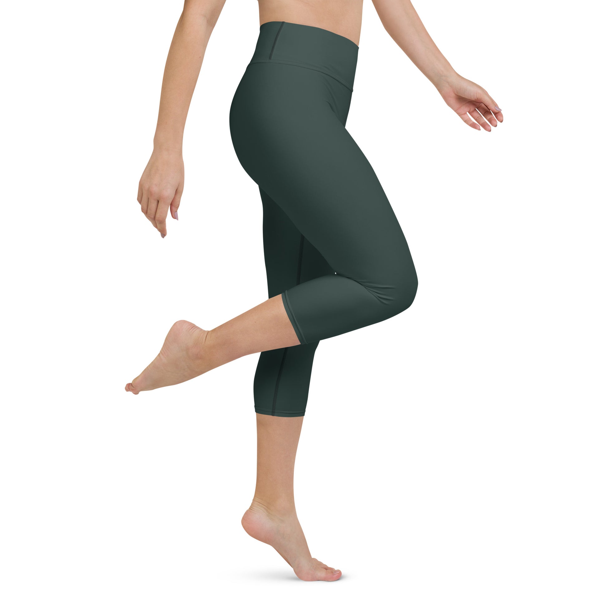 Dark Green Capri Leggings - COCOBLACK