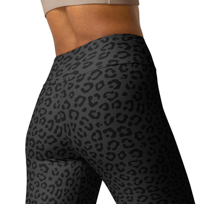 Dark Gray Leopard Leggings - COCOBLACK