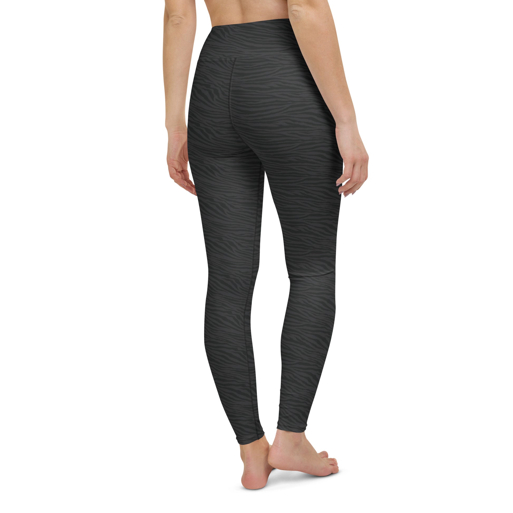 Dark Gray Tiger Yoga Pants - COCOBLACK