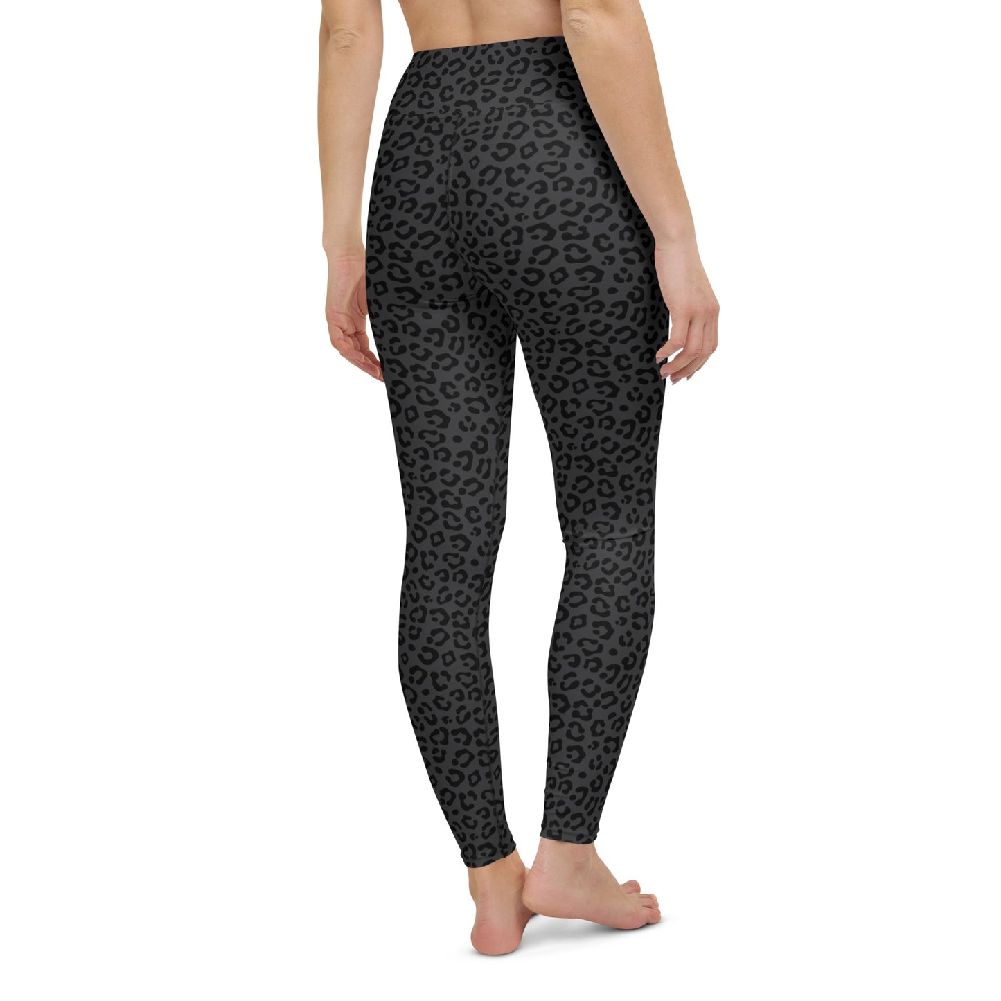 Dark Gray Leopard Yoga Pants - COCOBLACK