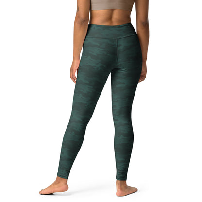 Dark Green Camo Yoga Pants - COCOBLACK