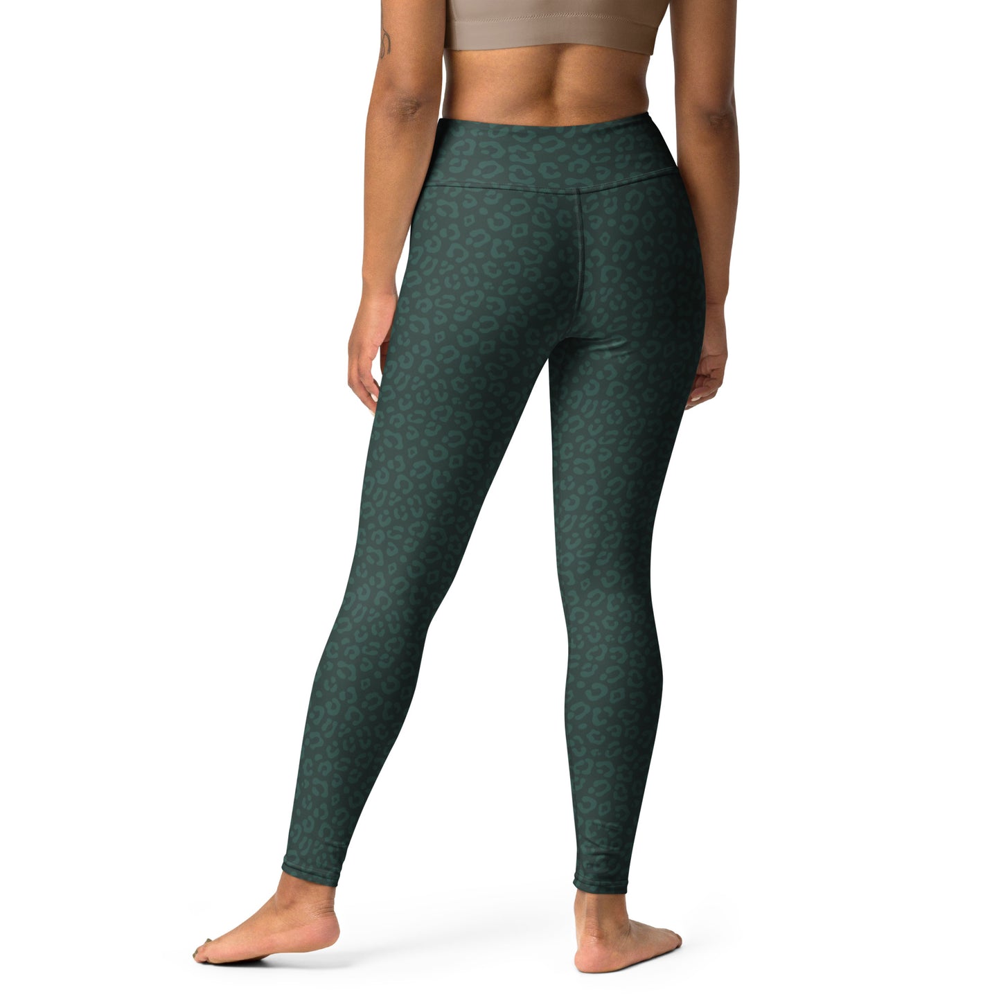 Dark Green Leopard Leggings - COCOBLACK