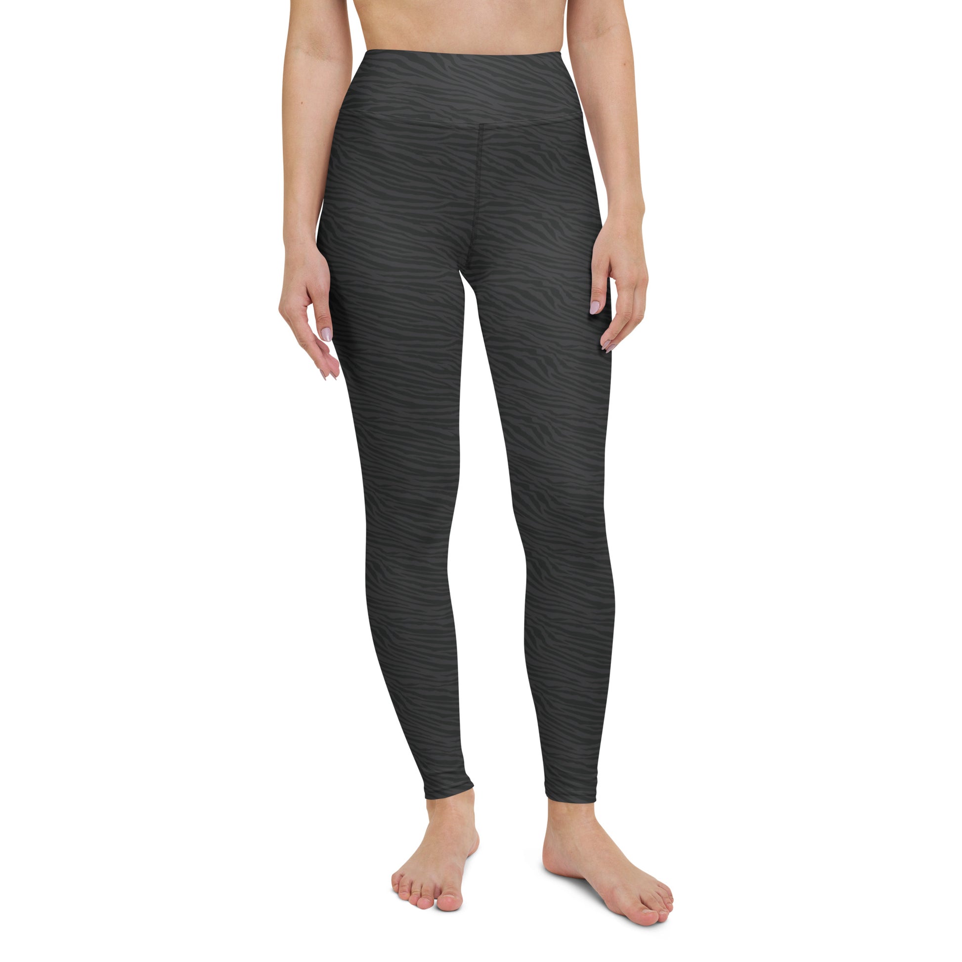 Dark Gray Tiger Yoga Pants - COCOBLACK