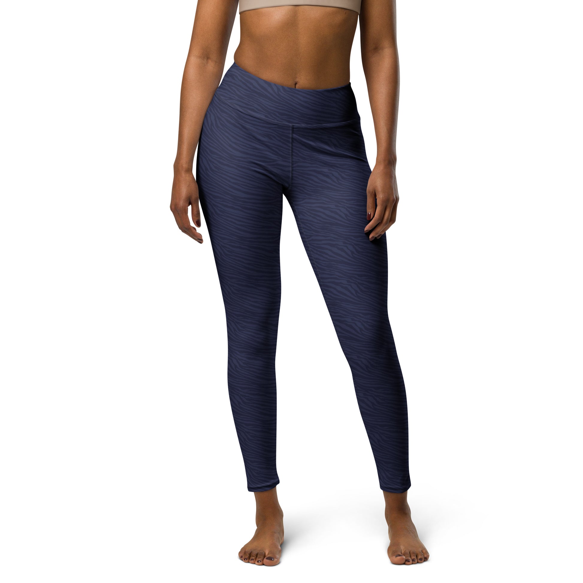 Navy Blue Tiger Leggings - COCOBLACK