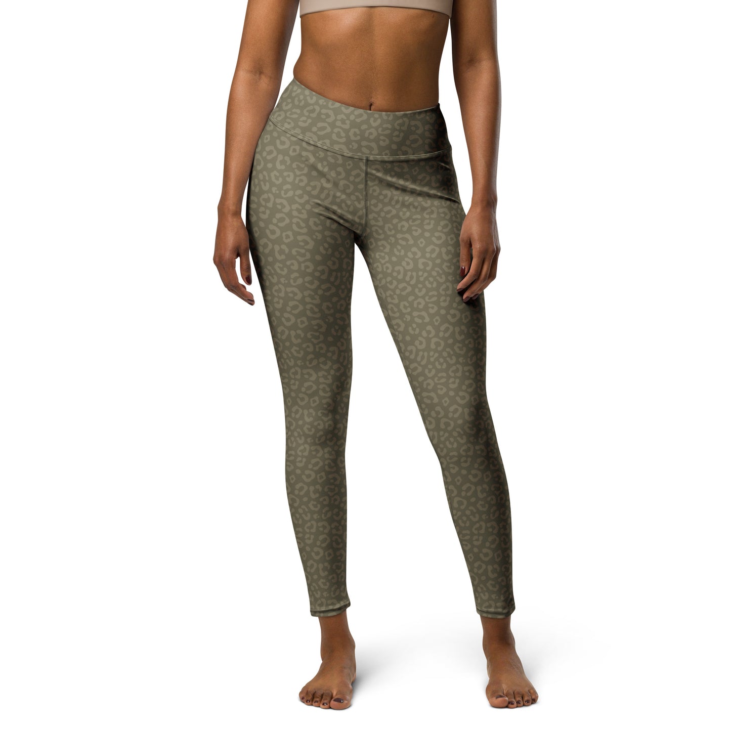 Olive Leopard Leggings - COCOBLACK