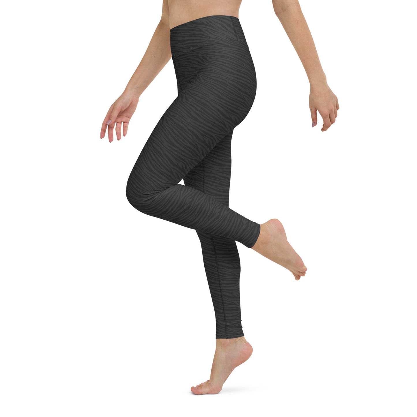 Dark Gray Tiger Yoga Pants - COCOBLACK