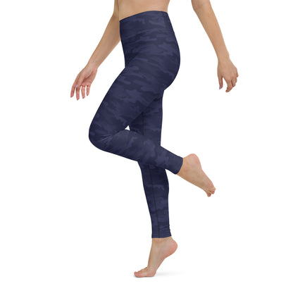 Navy Blue Camo Leggings - COCOBLACK