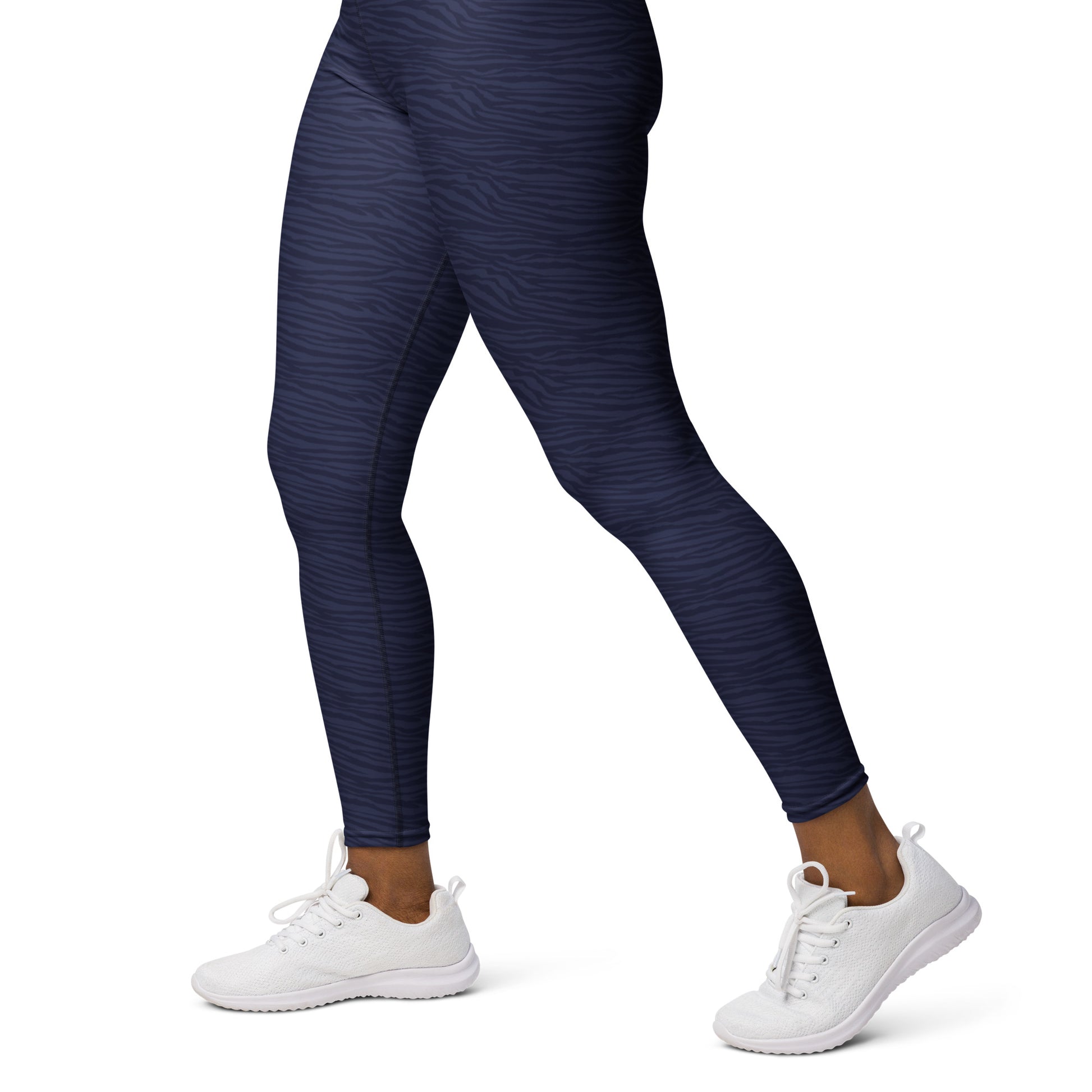 Navy Blue Tiger Leggings - COCOBLACK