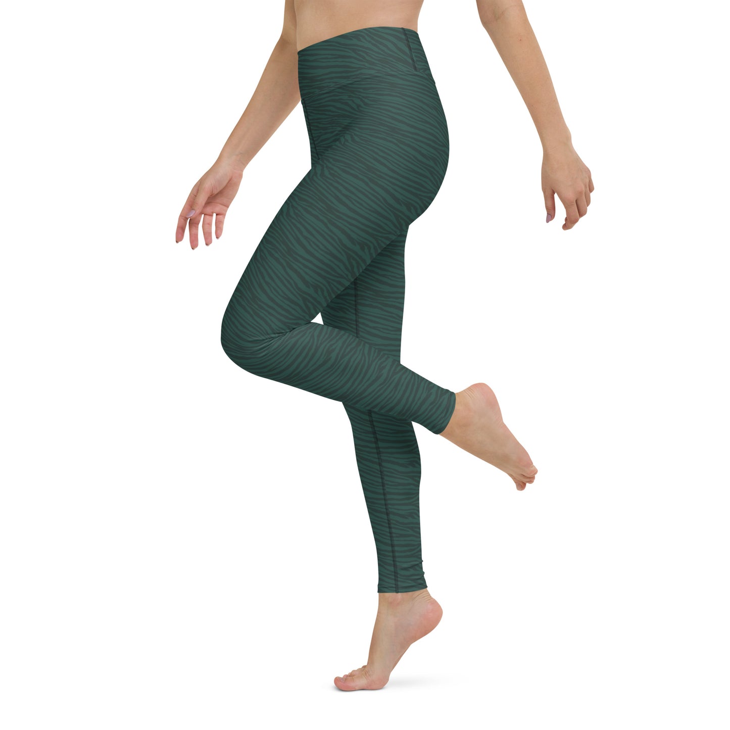 Dark Green Tiger Leggings - COCOBLACK