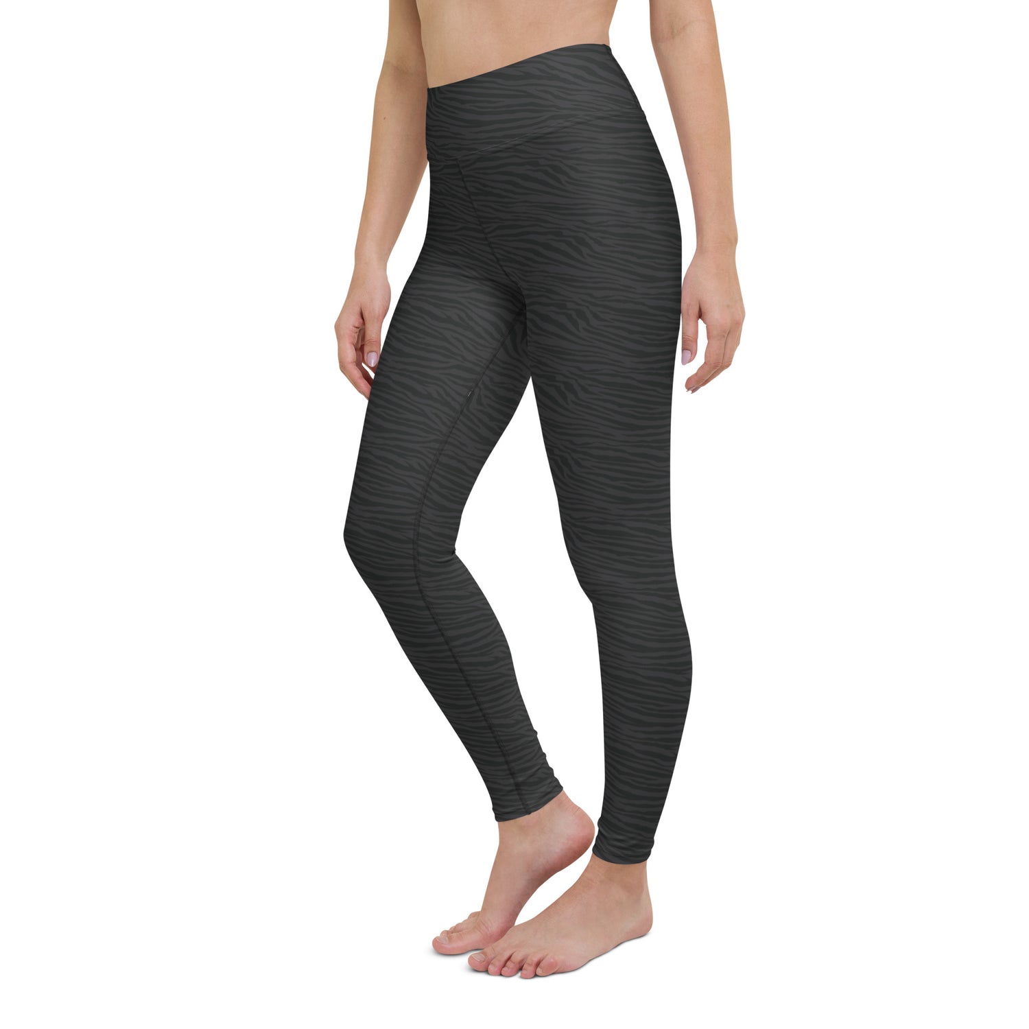 Dark Gray Tiger Yoga Pants - COCOBLACK