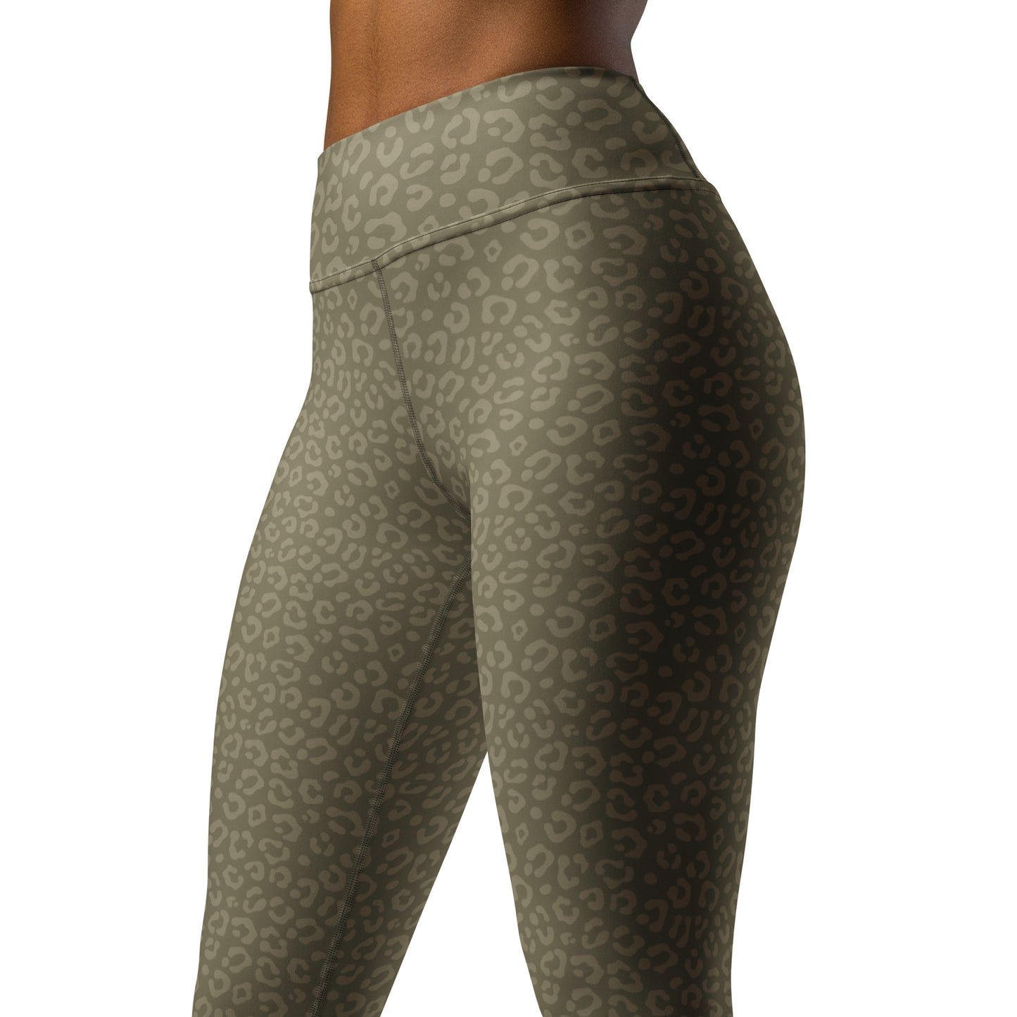 Olive Leopard Leggings - COCOBLACK