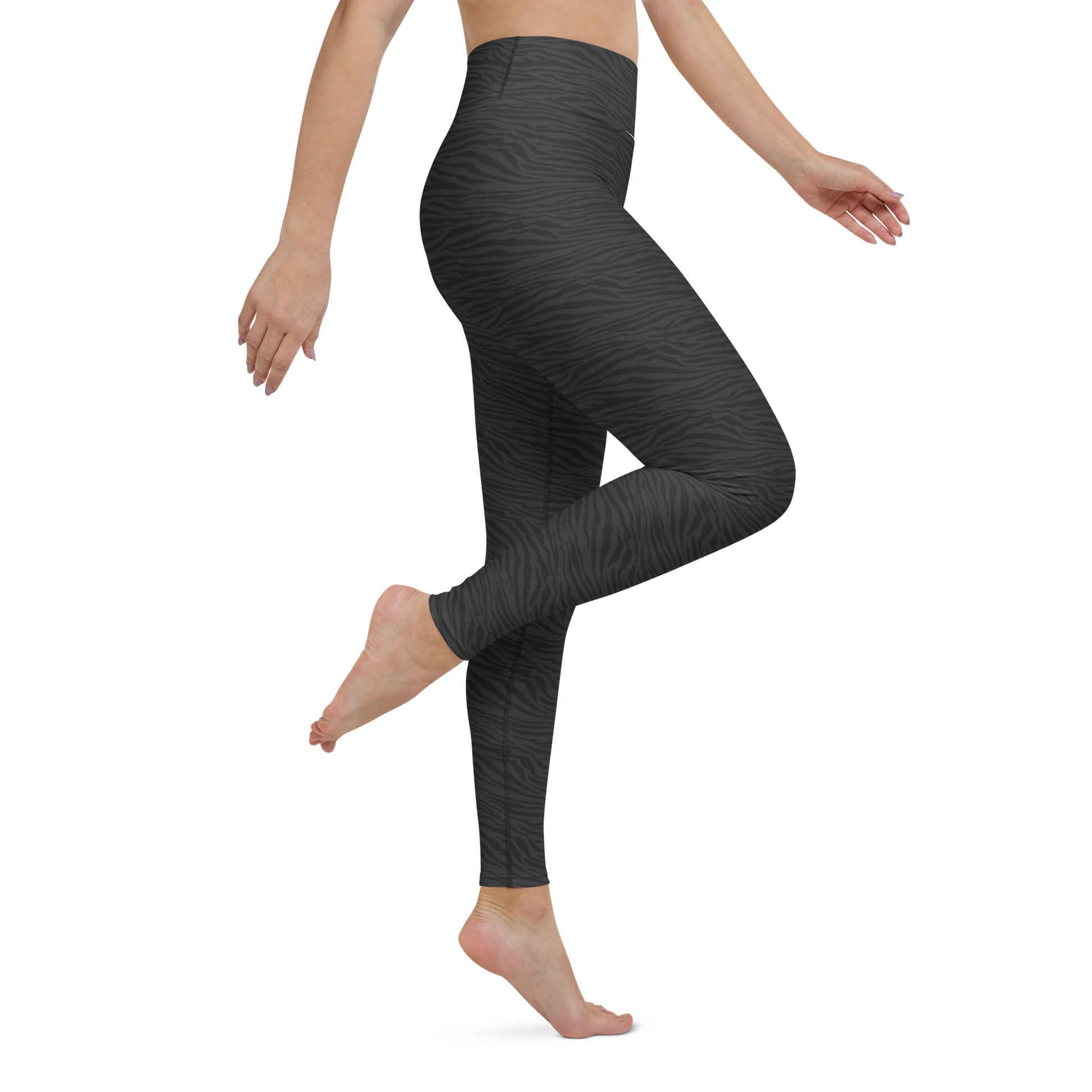 Dark Gray Tiger Yoga Pants - COCOBLACK