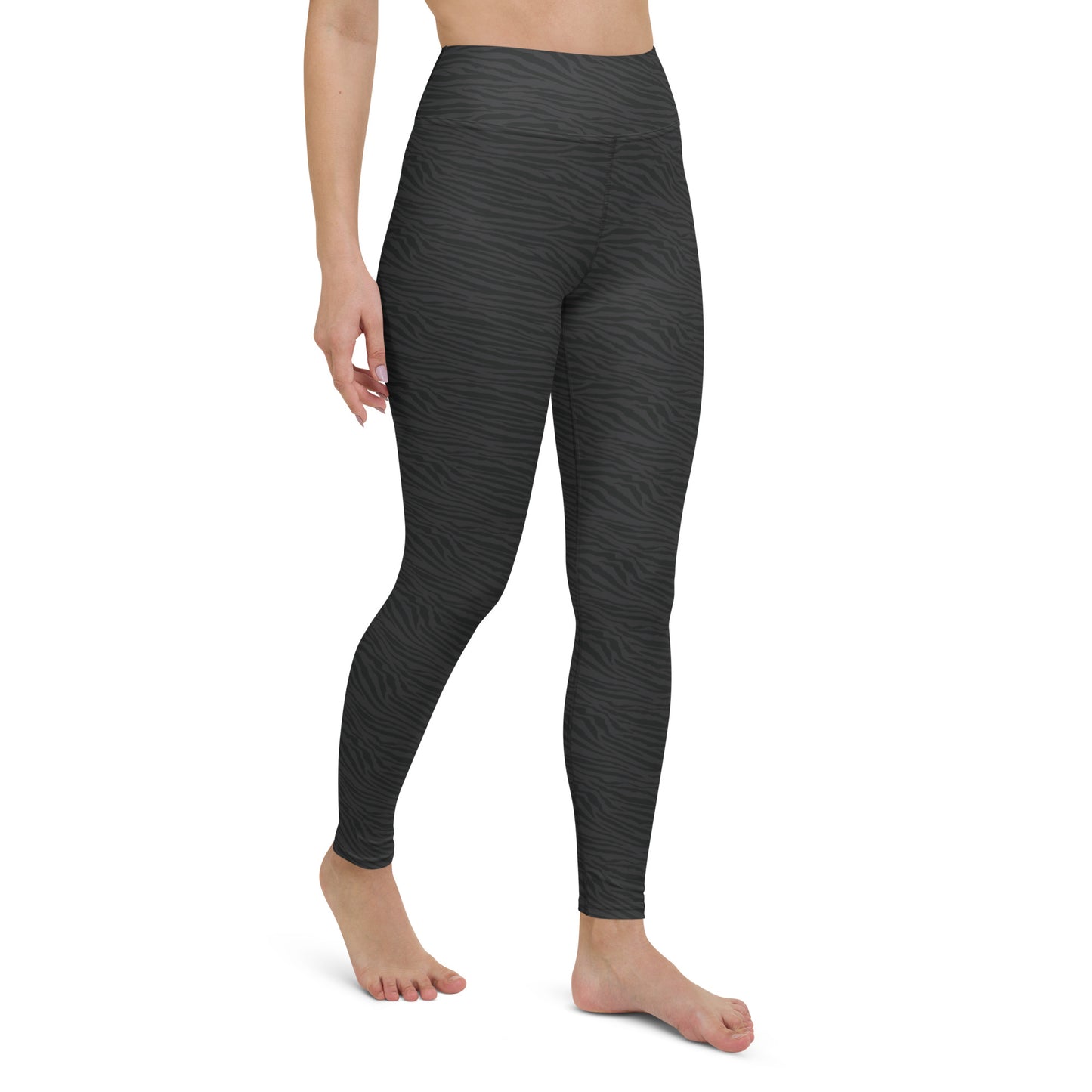 Dark Gray Tiger Yoga Pants - COCOBLACK