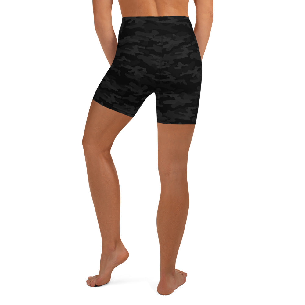 Black Camo Biker Shorts - COCOBLACK