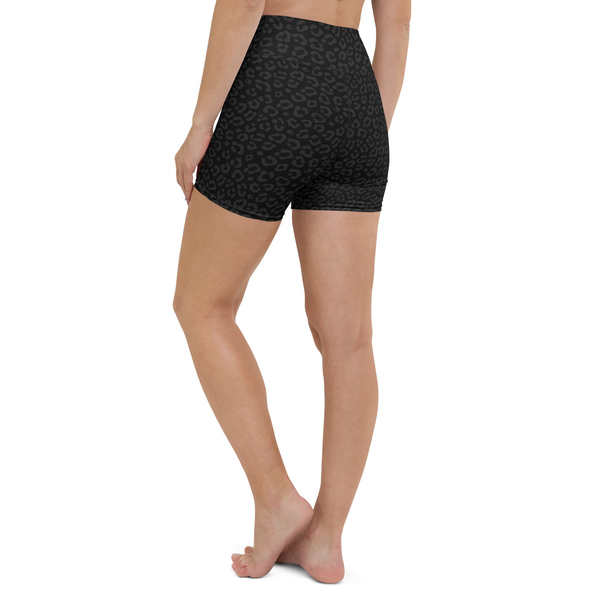 Black Leopard Biker Shorts - COCOBLACK