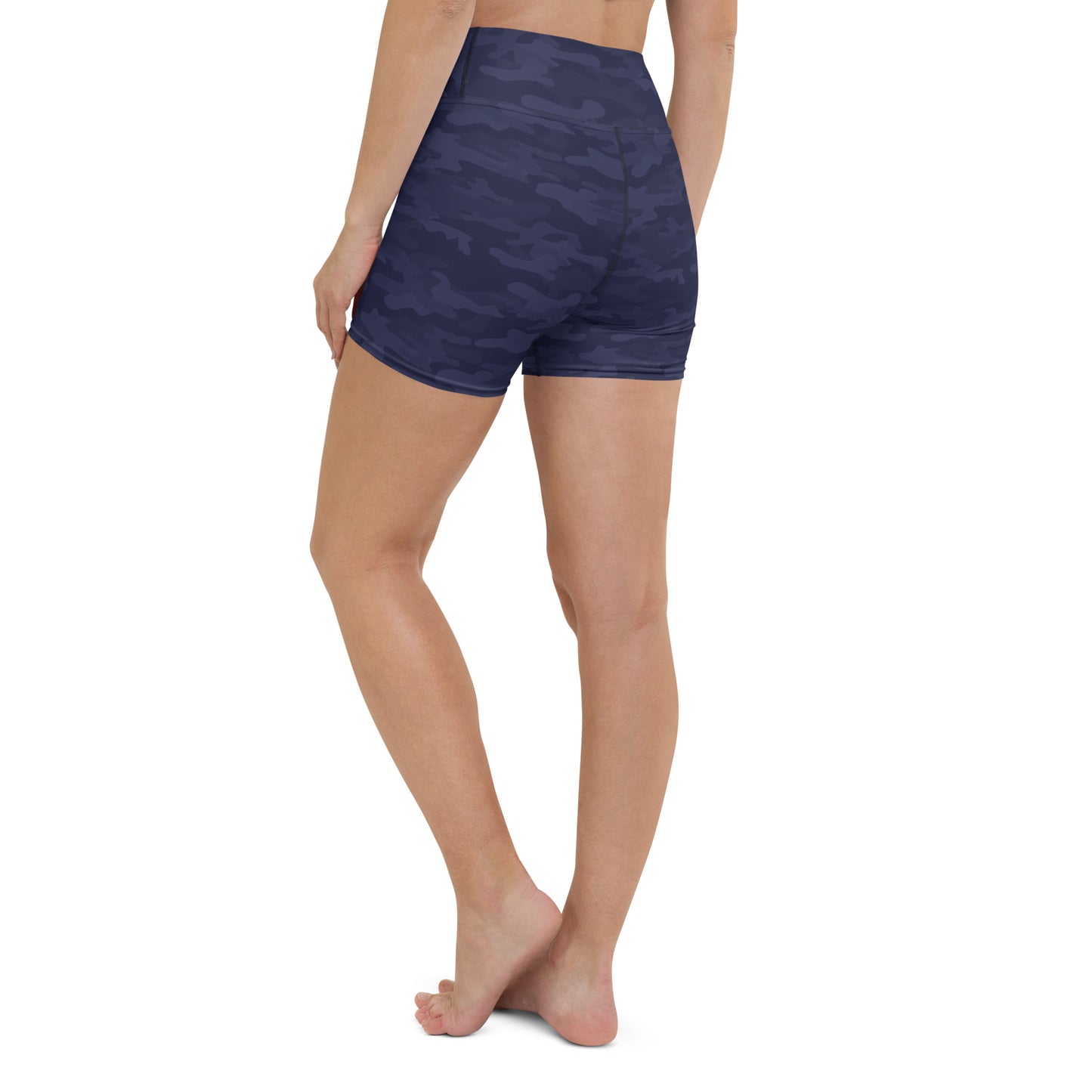 Navy Blue Camo Biker Shorts - COCOBLACK