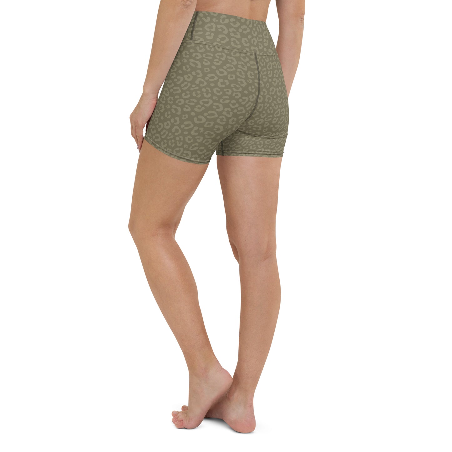 Olive Leopard Biker Shorts - COCOBLACK