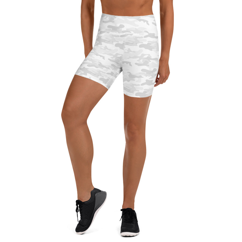 White Camo Biker Shorts - COCOBLACK