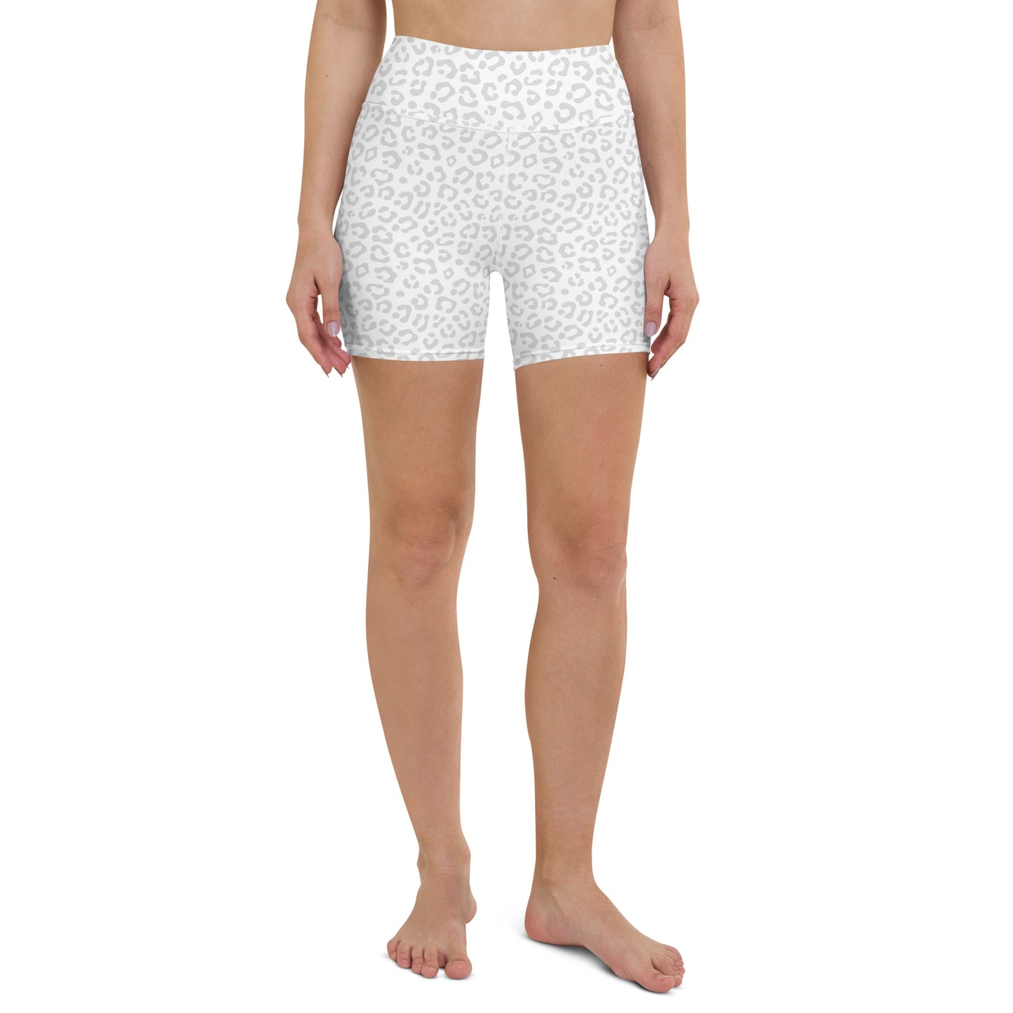 White Leopard Biker Shorts - COCOBLACK