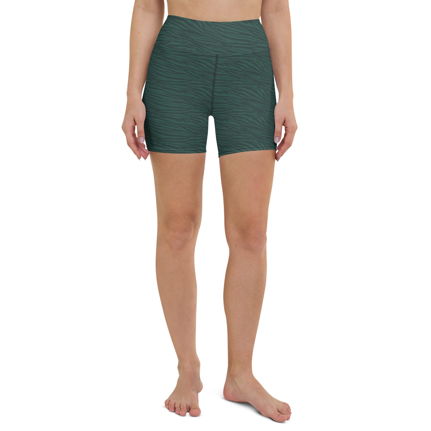 Dark Green Tiger Biker Shorts - COCOBLACK