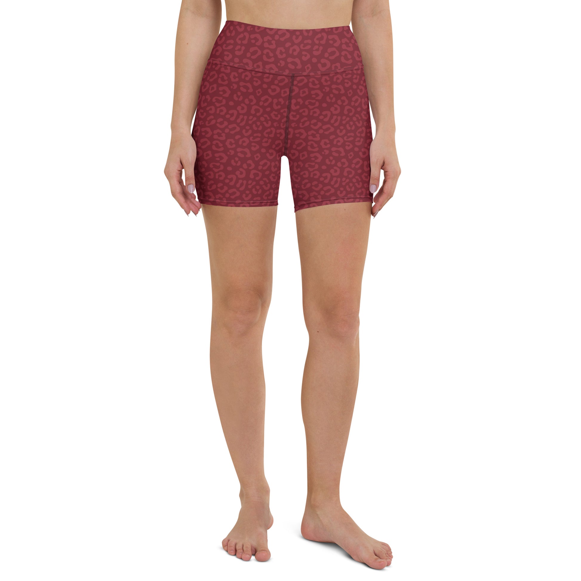 Red Leopard Biker Shorts - COCOBLACK