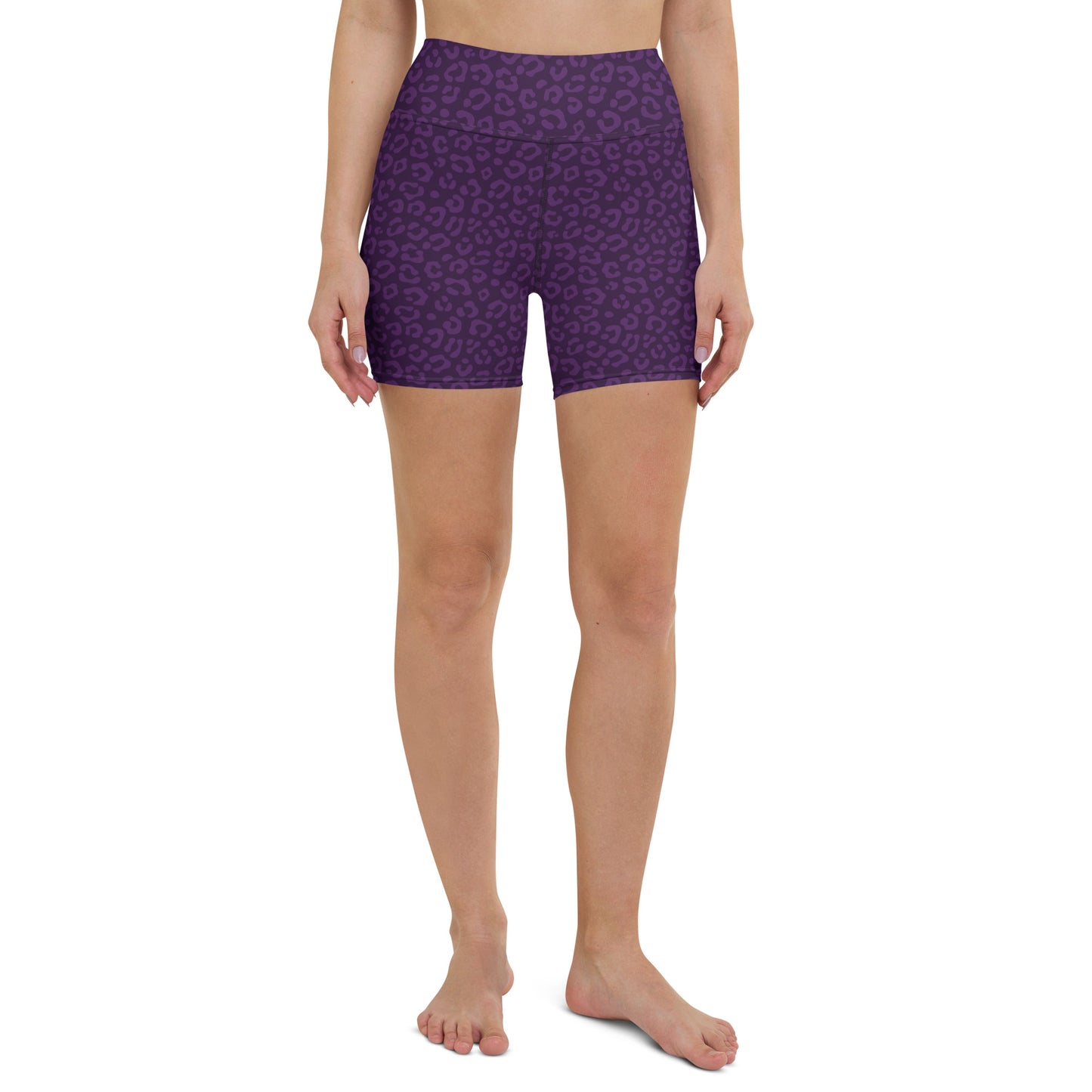 Purple Leopard Biker Shorts - COCOBLACK