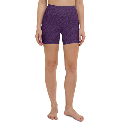 Purple Leopard Biker Shorts - COCOBLACK