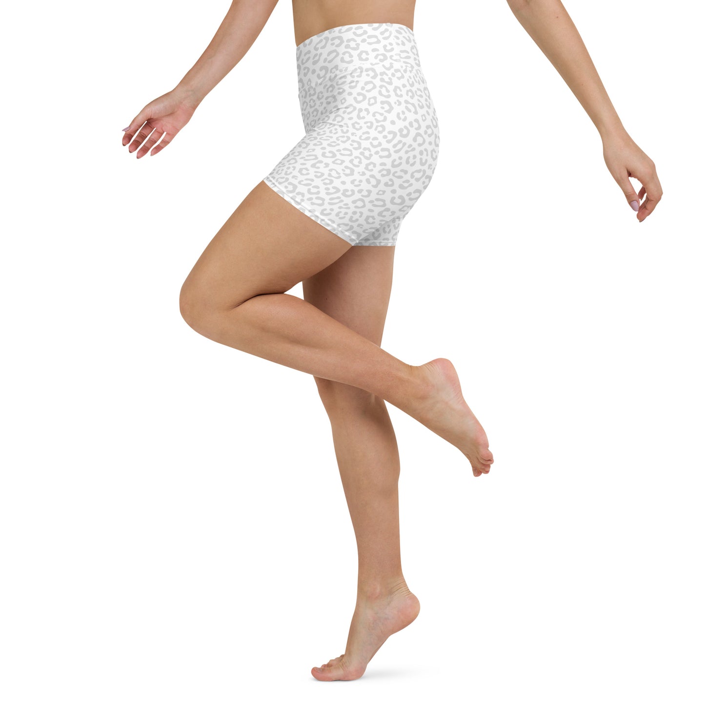 White Leopard Biker Shorts - COCOBLACK