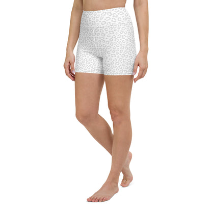 White Leopard Biker Shorts - COCOBLACK