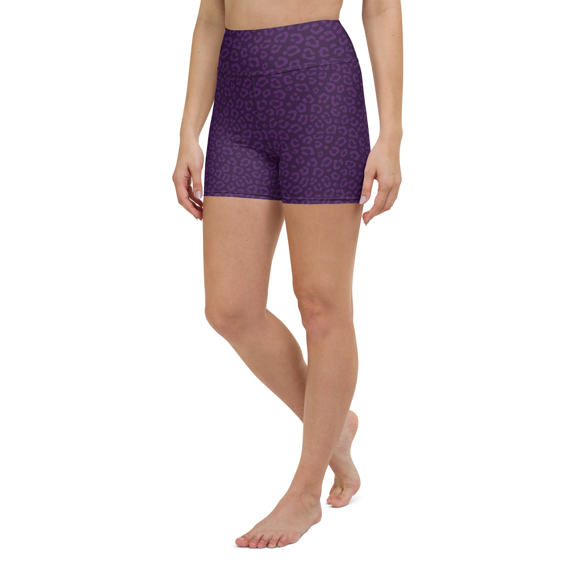 Purple Leopard Biker Shorts - COCOBLACK