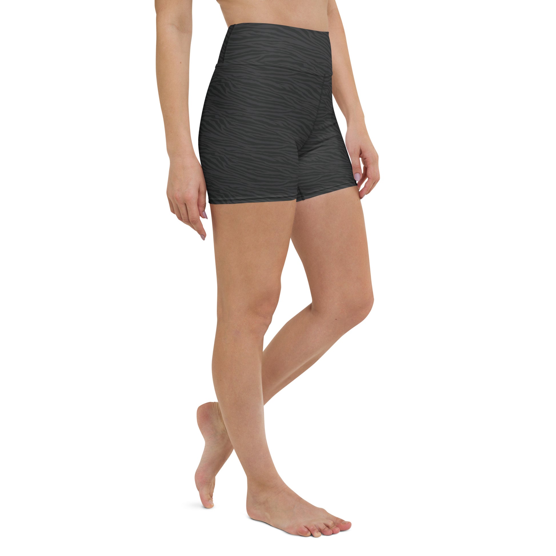 Dark Gray Tiger Biker Shorts - COCOBLACK