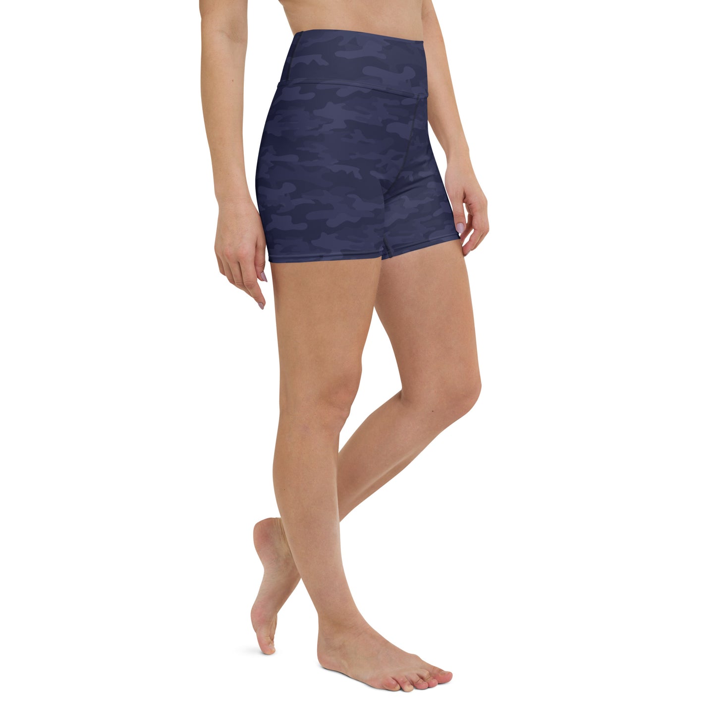 Navy Blue Camo Biker Shorts - COCOBLACK