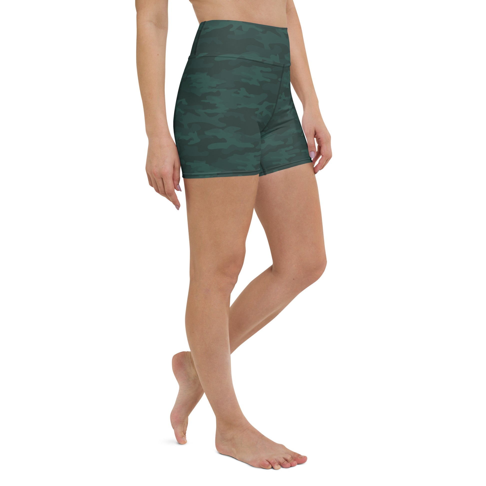 Dark Green Camo Biker Shorts - COCOBLACK